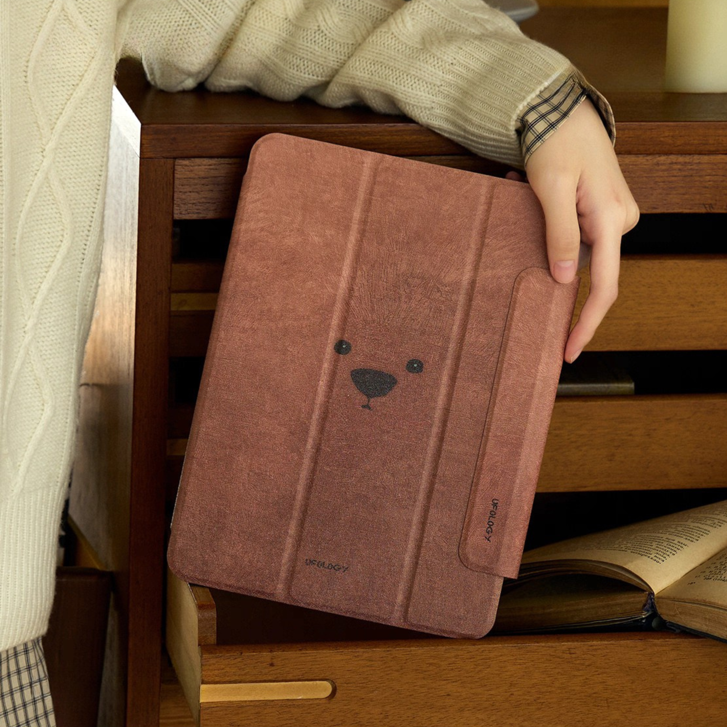 Bear Head Detachable iPad Folio Case
